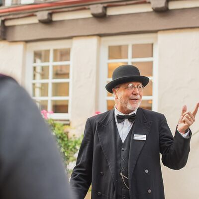 Gottlieb Daimler bei einer Kostümführung in Schorndorf (Foto: Bebop Media)